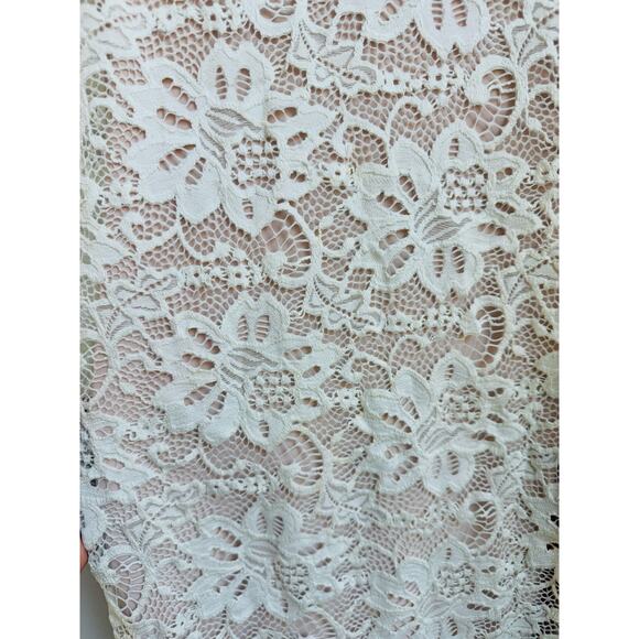 Nookie Ivory Paris Lace Midi Dress Small Bridal Cocktail Lacey Floral Mesh Sheer - Picture 10 of 11